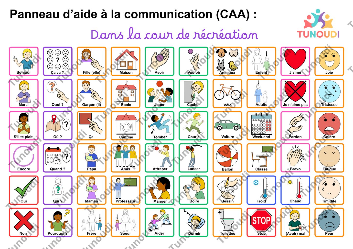 Panneau de communication – La cour de récréation